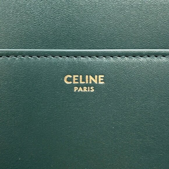 CELINE Classic 16 Seize 2-Way Handbag Leather Green 187373 - Picture 15 of 16
